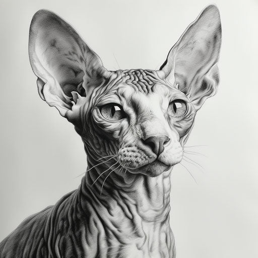 Cornish Rex cat drawing