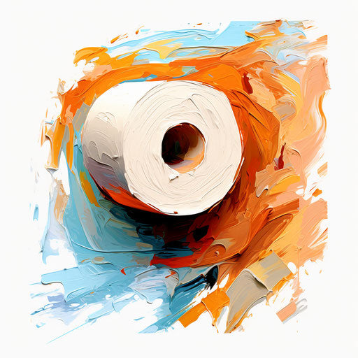 Toilet paper painting in the style of Impressionist Art