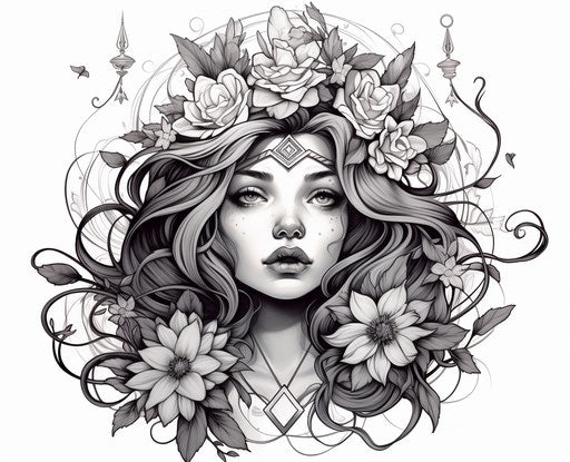 Witchy Tattoo Design Set