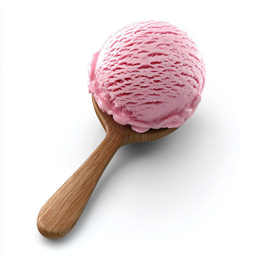 3D ice cream scoop on flat white background, isolated clipart