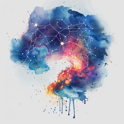 Watercolor sketch of Cancer constellation tattoo