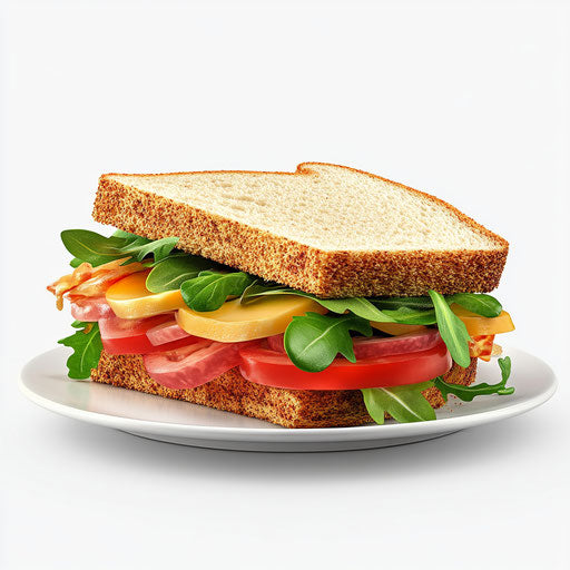 3D lunch in photorealistic style on flat white background, isolated clipart