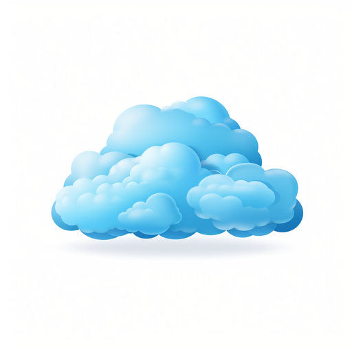 Minimalist style cloud in PNG on white background