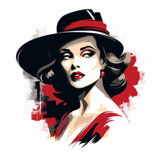 Retro clipart in the style of Chiaroscuro Art, on white background