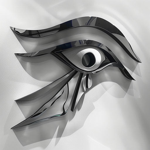 Contemporary Eye of Horus tattoo concept with 3D effects and dynamic shadows