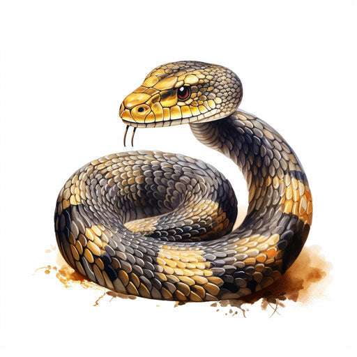 Cobra drawing in the style of Oil painting