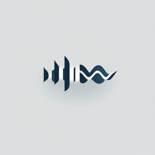 Creative music logo with stylized waveform and modern typography