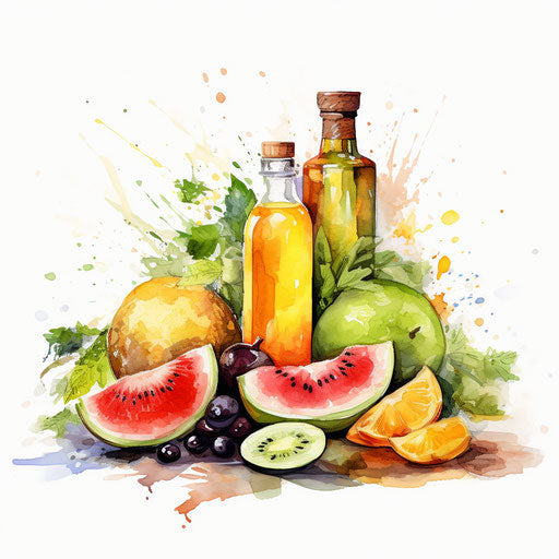 Wellness clipart in the style of Oil painting on white background