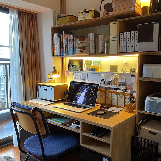 Efficient home office setup in a small apartment