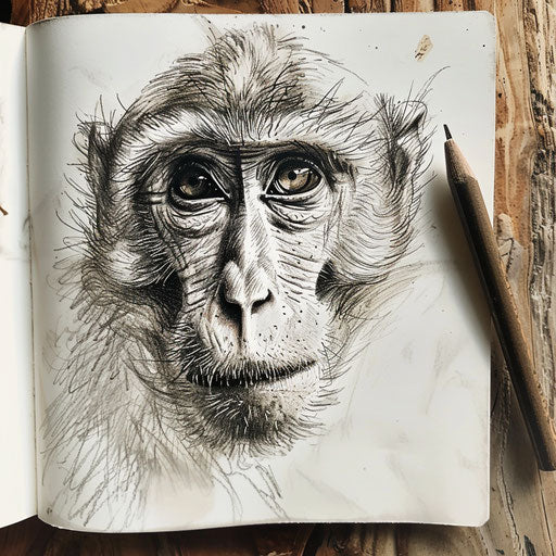 Expressive face of a curious monkey