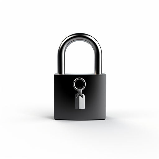 Minimalist padlock illustration on white background