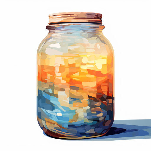 Jar illustration in the style of Impressionistic Art