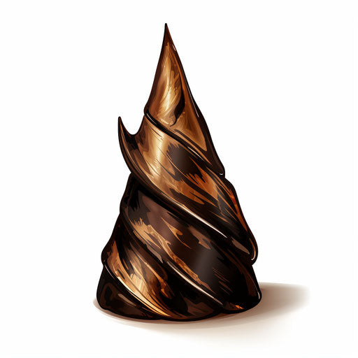 Cone clipart in the style of Chiaroscuro Art, on white background