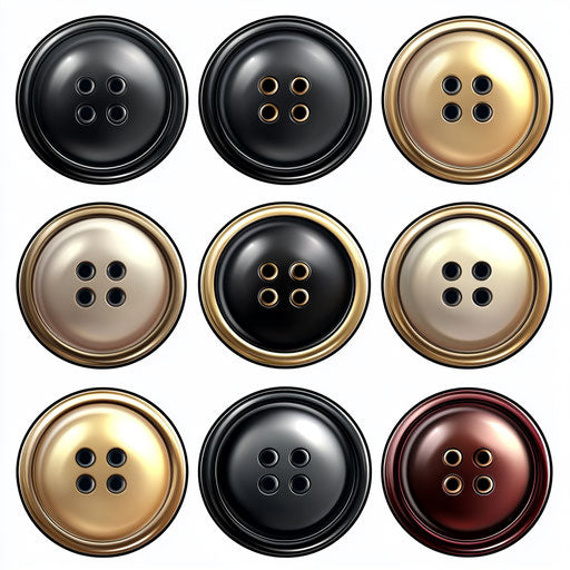 Realistic depiction of buttons, high resolution, isolated