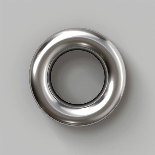 Flat metallic silver background with realistic magnet clipart