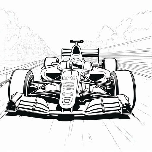 Racing car coloring with racing car, xbox 360 graphics style