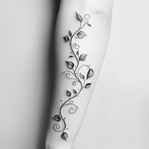 Flat tattoo sketch with delicate black ink on white background