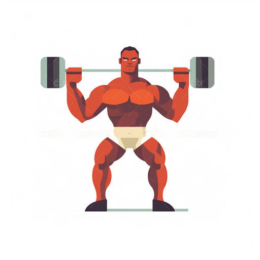 Strong minimalist clipart on white background