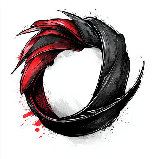 Bold black and red bracelet tattoo sketch for men