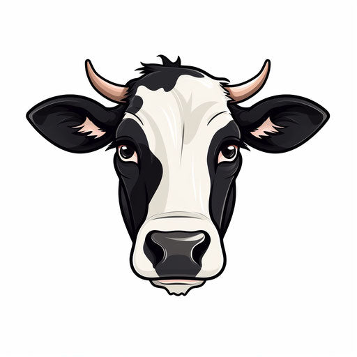 Cow clipart in Minimalist style, on white background