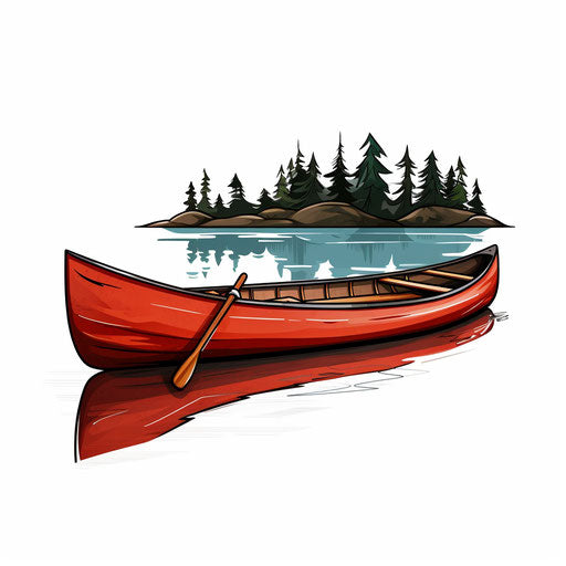 Minimalist style canoe clipart on white background