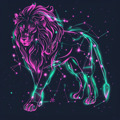 Stylish tattoo sketch of the Leo constellation, clipart style