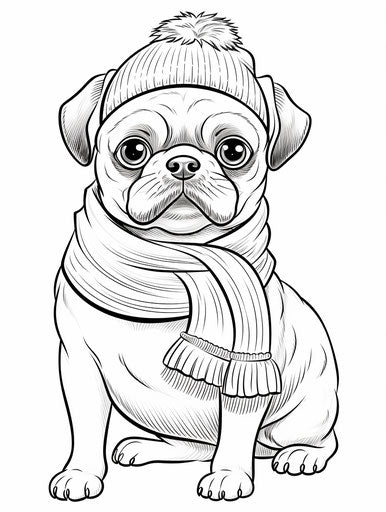 Snowman in hat and scarf coloring page
