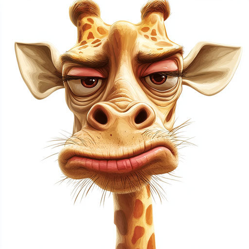 Humorous caricature of safari animals with human characteristics