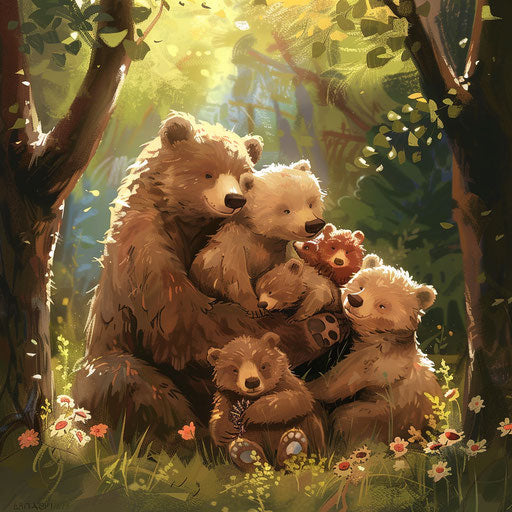Heartwarming bear family reunion