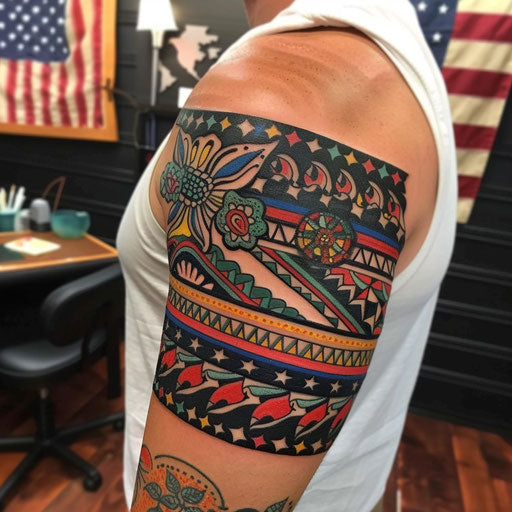 Traditional American-style armband tattoo