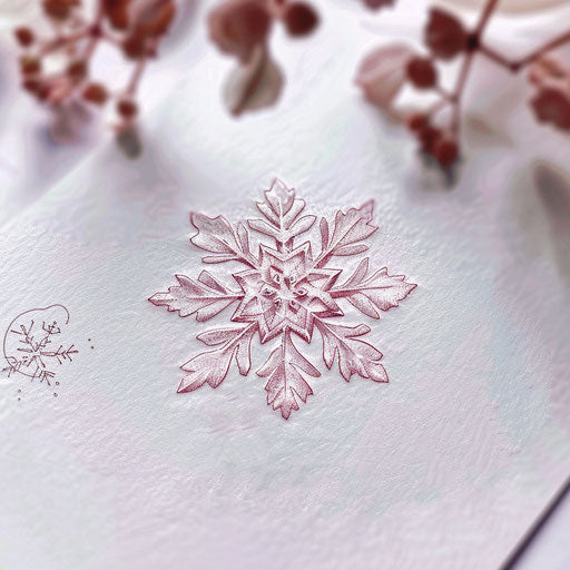 Minimalist tattoo sketch of a delicate snowflake