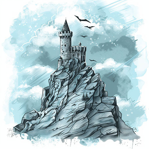 Castle of achievement on rocky peak