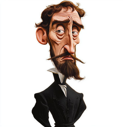 Humorous caricature of a John Calvin clipart caricature