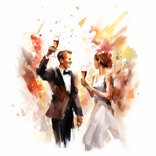 Congratulations in impressionistic art on white background