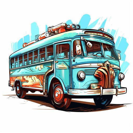 Jeepney illustration in the style of Chiaroscuro Art