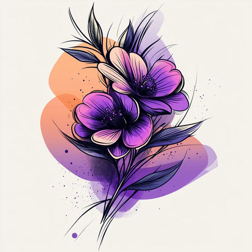 Bold Violet Flower Tattoo Tattoo Design Pack