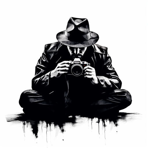 Photography clipart in the style of Chiaroscuro Art, on white background