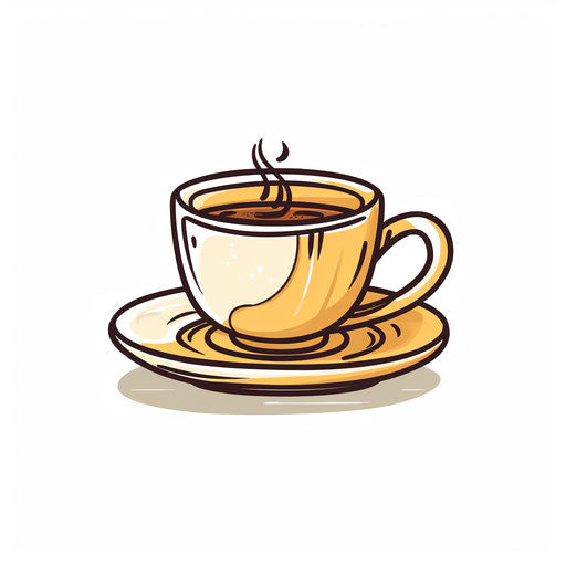 Minimalist teacup clipart on white background