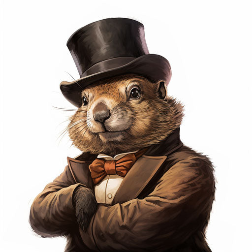 Groundhog illustration in the Chiaroscuro Art style