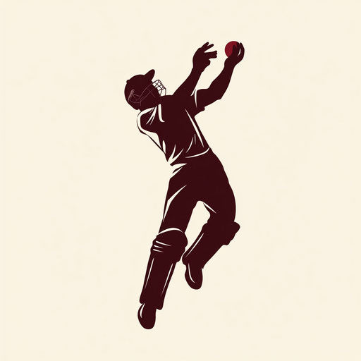 Inspiring cricket logo design with minimalist player catching ball silhouette