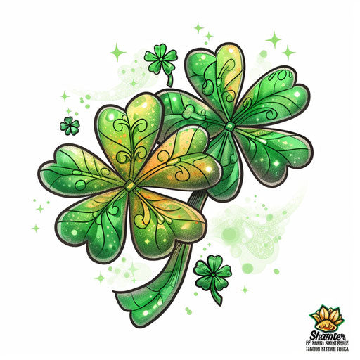 Classic shamrock tattoo on a white background