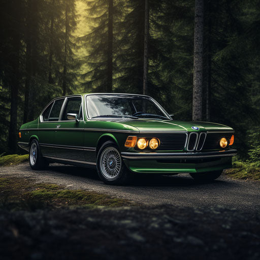 Classic bright green BMW 7 Series