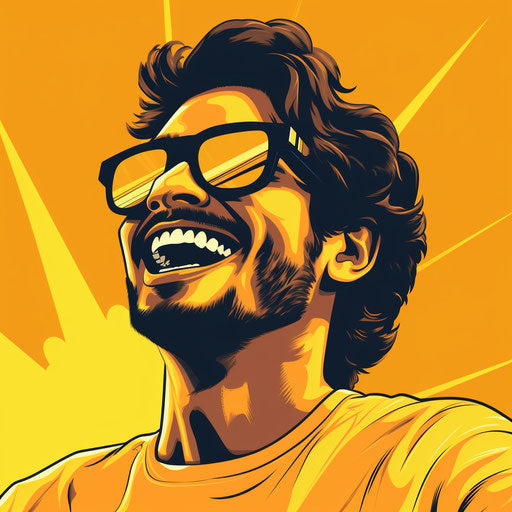 Yellow smiling emoticon wearing sunglasses