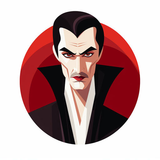 Minimalist Dracula clipart on white background