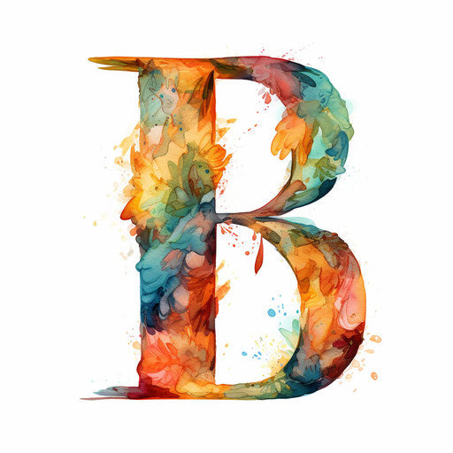 Letter clipart in the style of oil painting