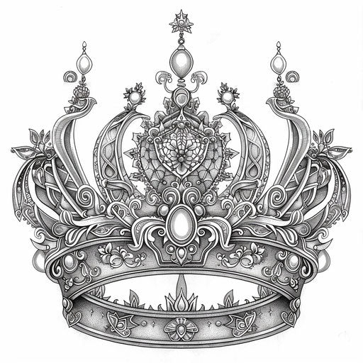 Crown adorned with mystical symbols and intricate details