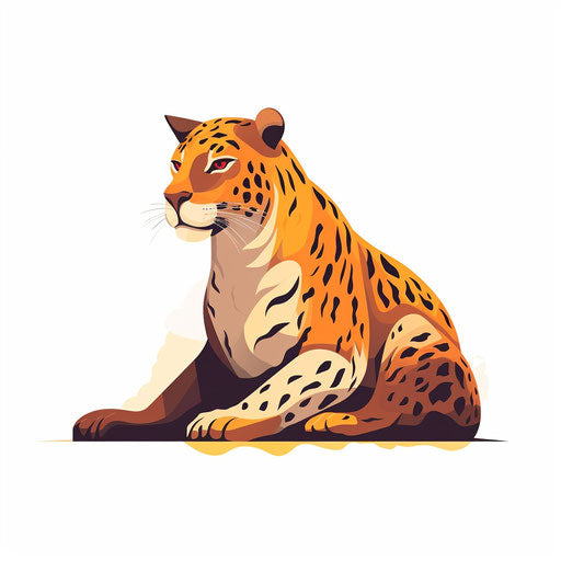 Minimalist jaguar artwork on white background