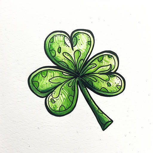 Retro comic style shamrock tattoo