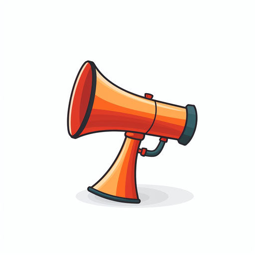 Minimalist megaphone illustration on white background