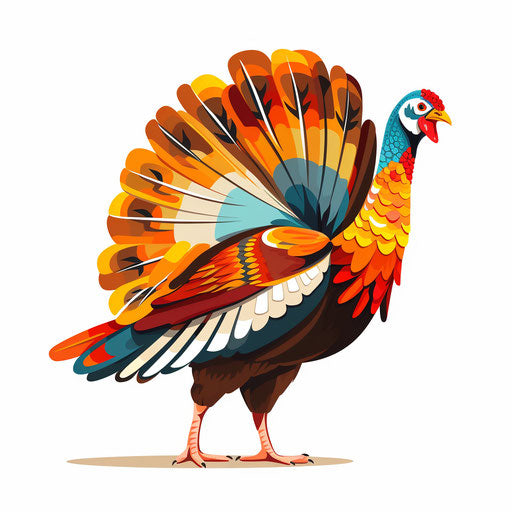 Turkey in Minimalist style on white background